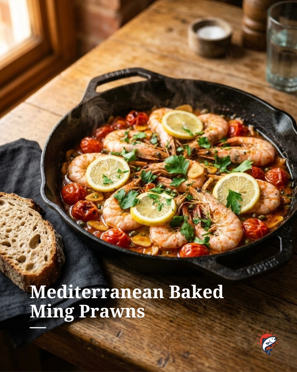 Mediterranean Baked Ming Prawns
