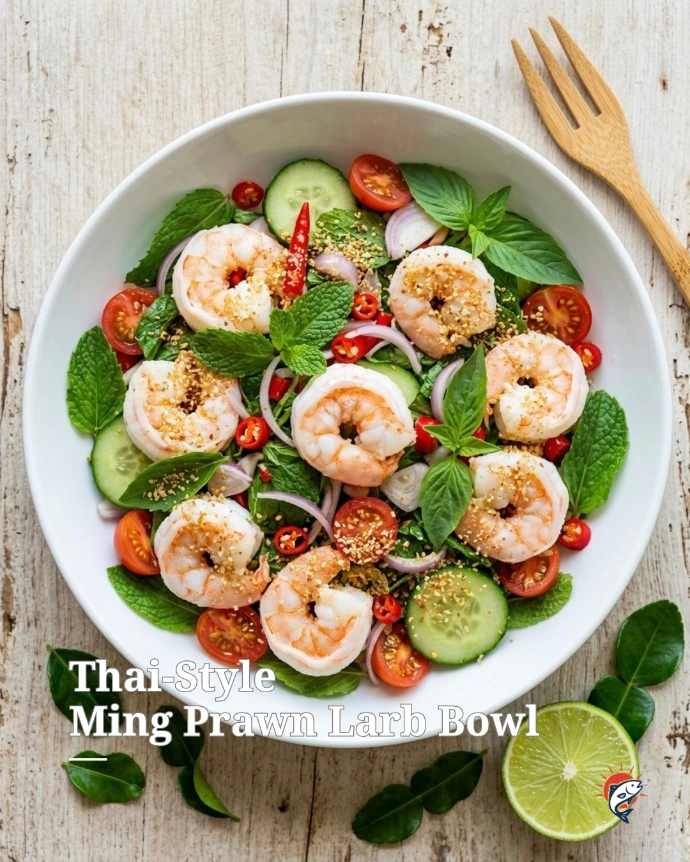 Thai-Style Ming Prawn Larb Bowl 