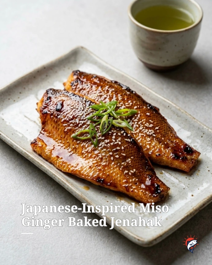Japanese-Inspired Miso Ginger Baked Jenahak Merah