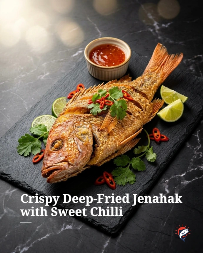 Crispy Deep-Fried Jenahak Merah with Sweet Chilli