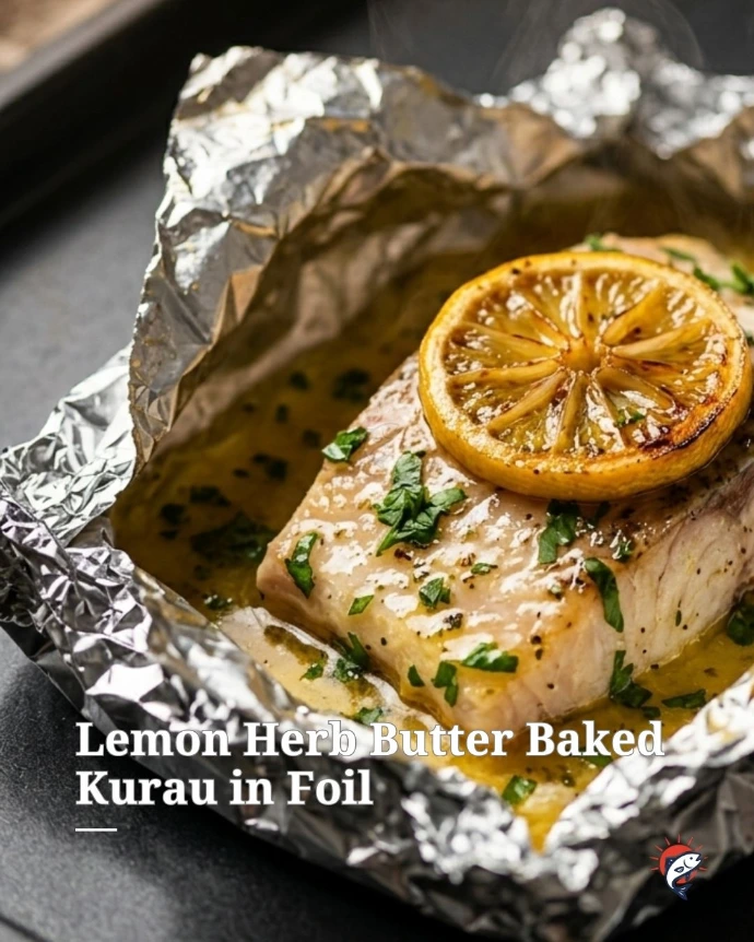 Lemon Herb Butter Baked Kurau in Foil