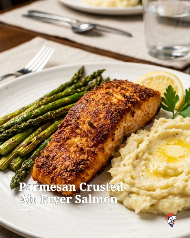 Parmesan Crusted Air Fryer Salmon